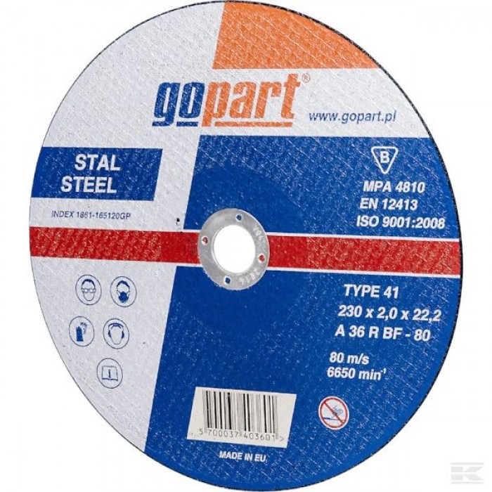 Diskas metalui Gopart,230x2x22